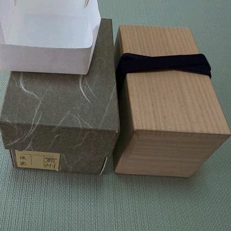 A 6 茶道 竹 蓋置 一双・ 寛州花押 (新品未使用品)