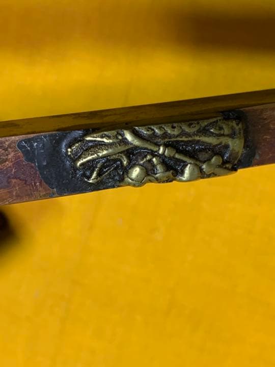 書道具　矢立やたて　蓋つき 古道具　文房具 美術品筆記用具お宝骨董　細密彫刻金工