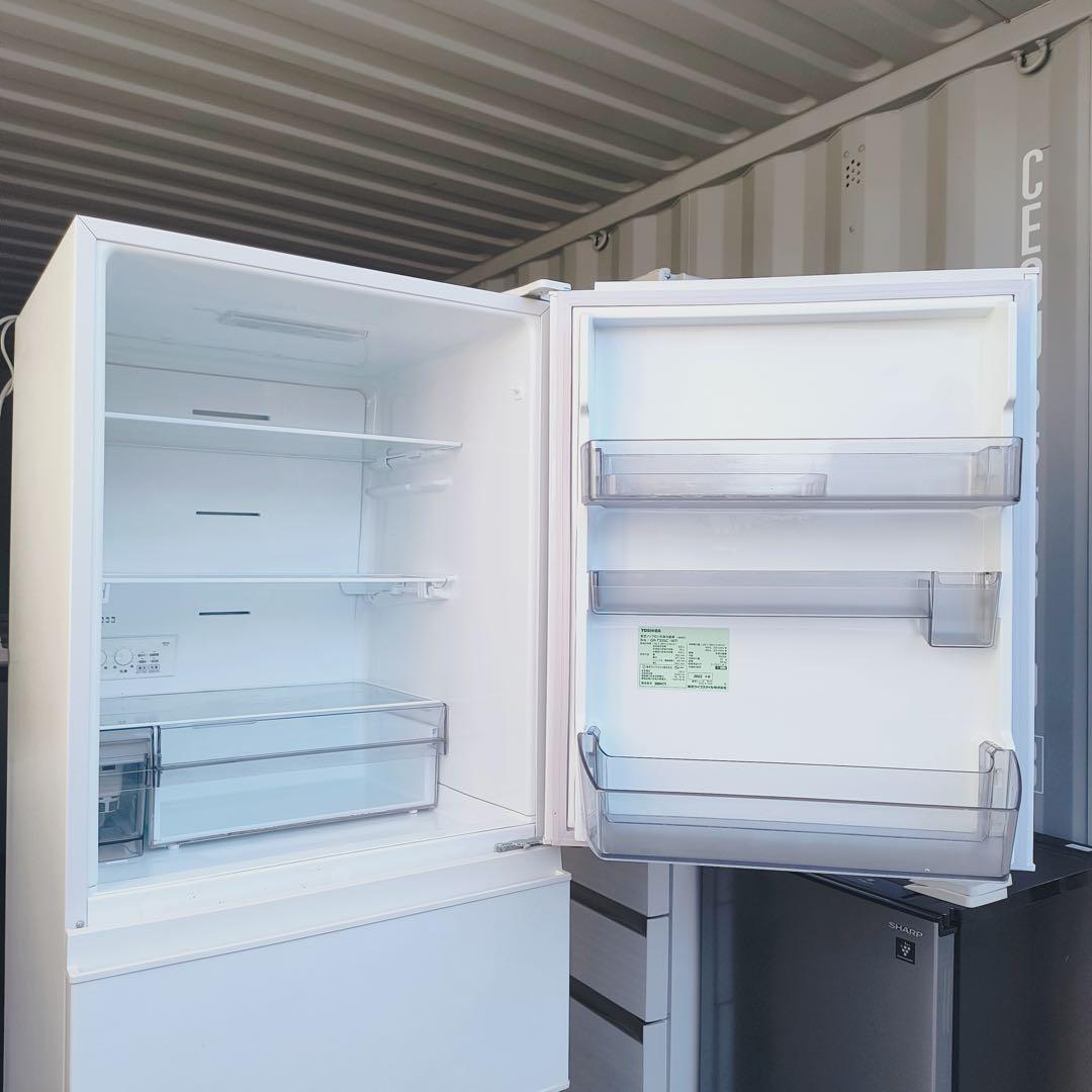 37運搬取付無料！グレインホワイト純正東芝スタイリッシュ冷蔵庫！完動品超美品！