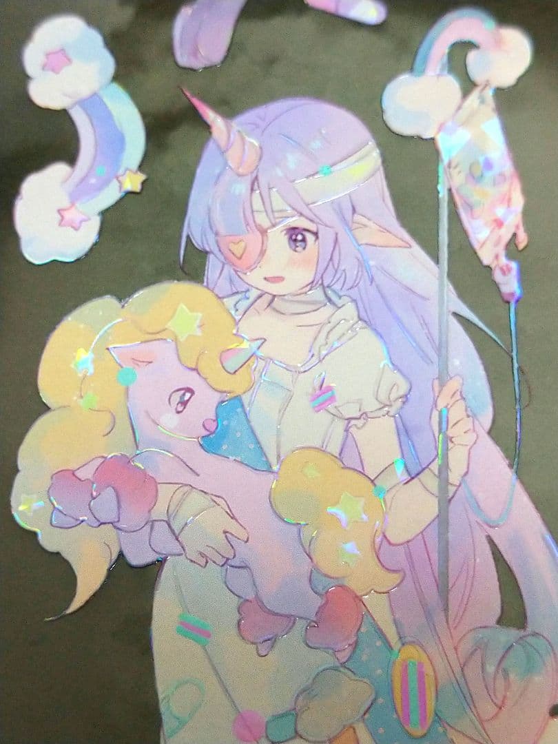 J605＃独角兽的梦境(贝壳光)Menu切り売り海外人物マステ女の子