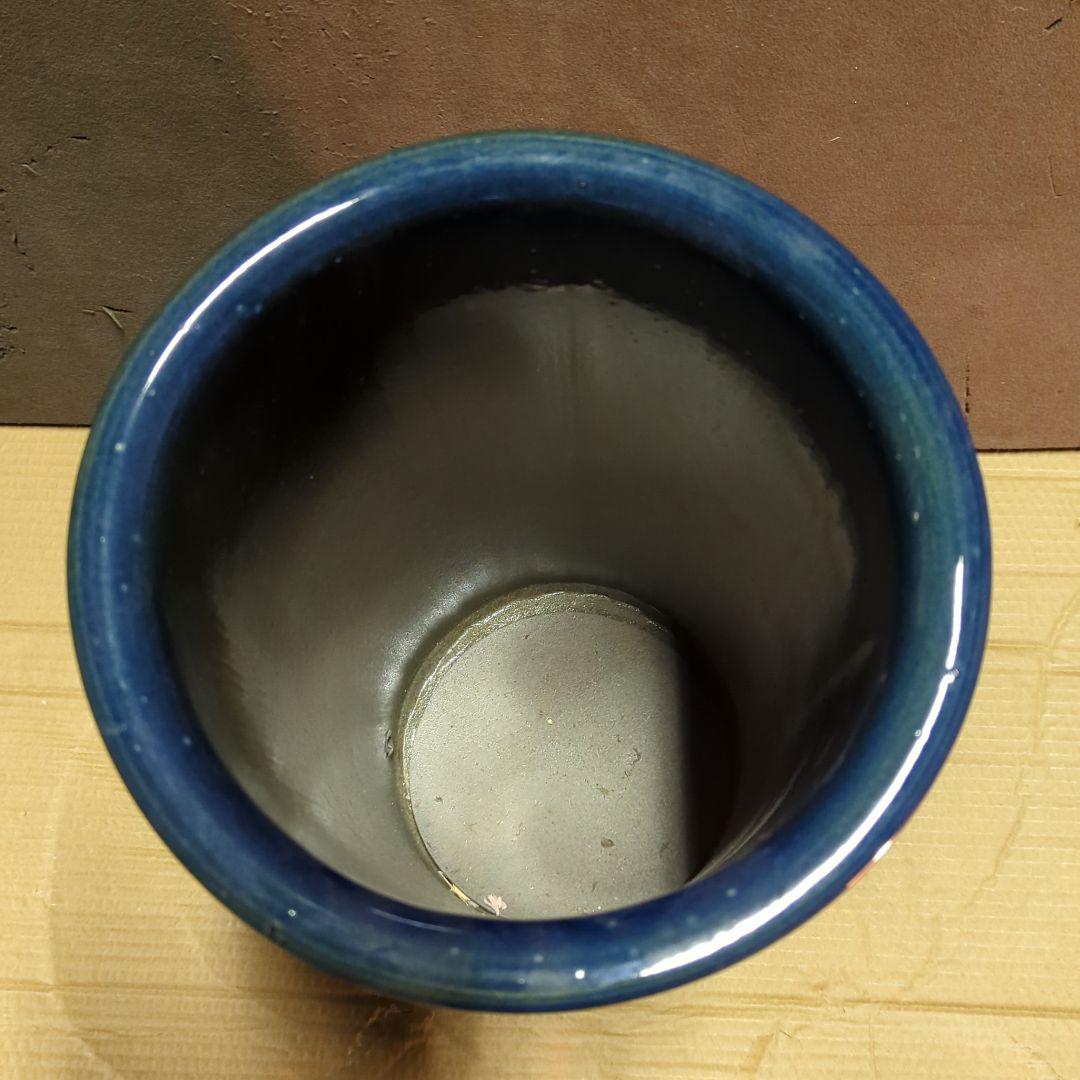 【信楽焼】傘立て　ナマコブルー