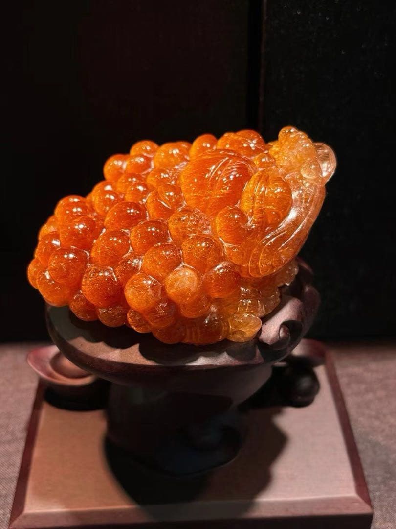 ⭐︎【極上品】天然銅色ゴールドルチルクオーツ 置物 207g