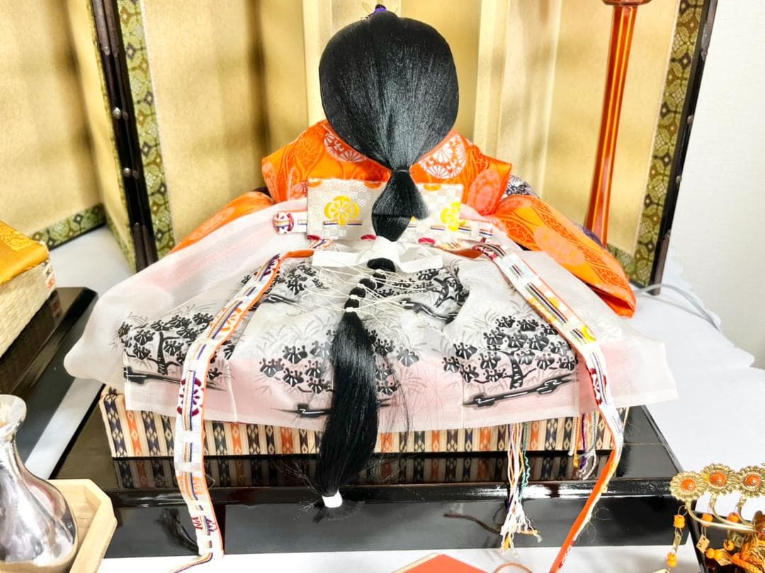 正絹 黄櫨染 特選雛人形 玉泉作 雛人形 親王飾り