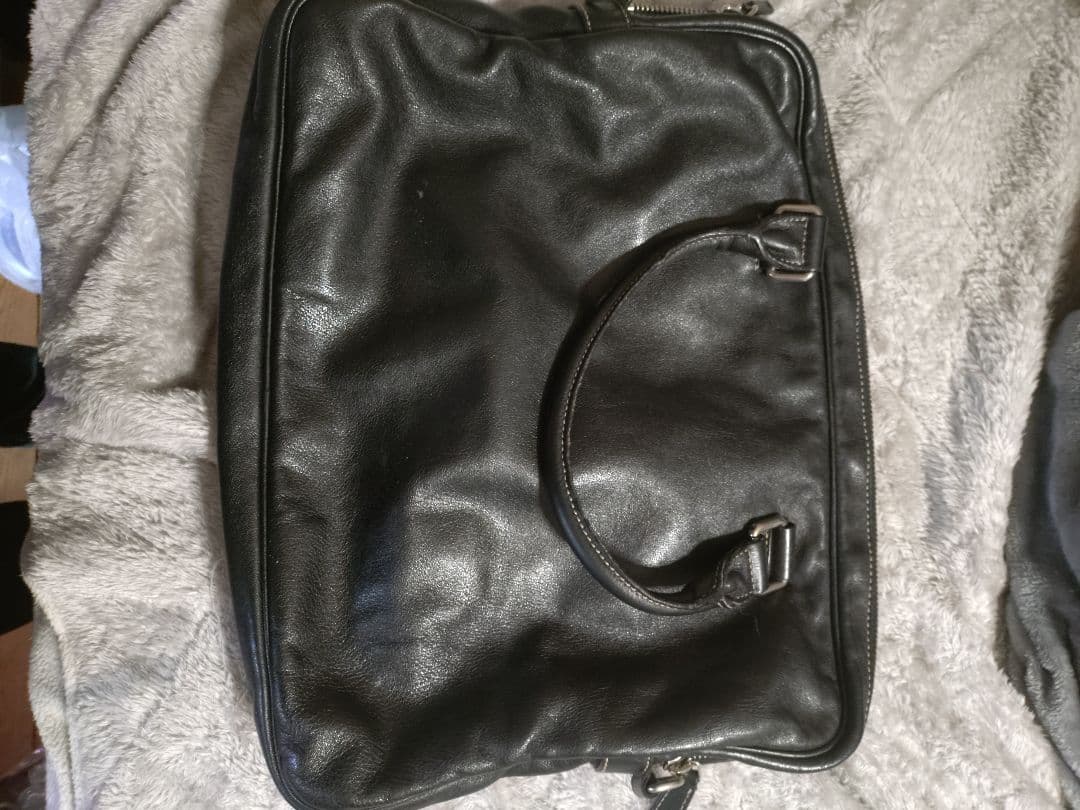 Gucci ブラックレザー ビジネスバッグ