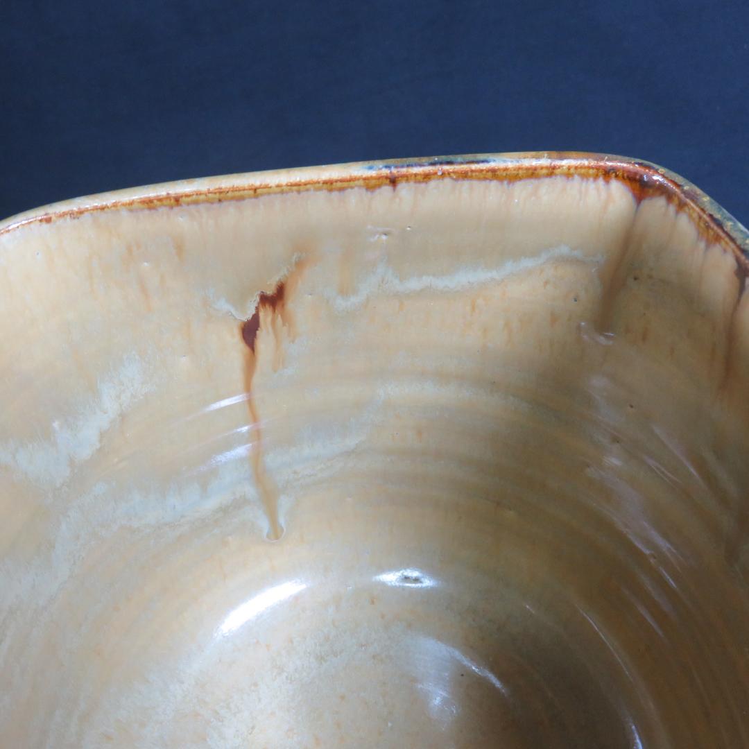 水指 水差し 高取釉 四方 森岡壽祥 作家物 木箱 共箱 茶道具