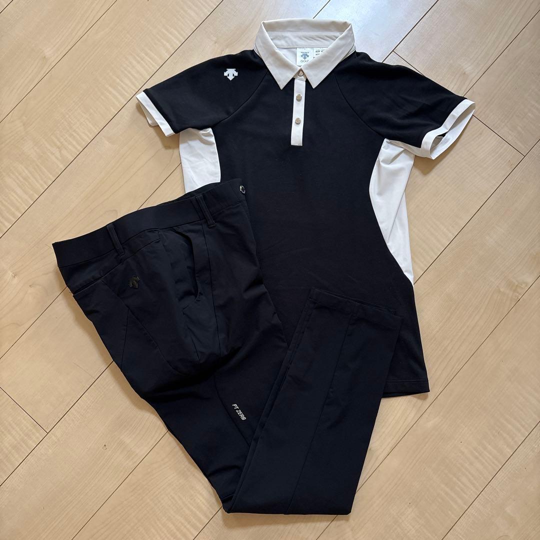 デサント　DESCENTE ゴルフ ポロシャツ　パンツ　セット　L 黒　春夏