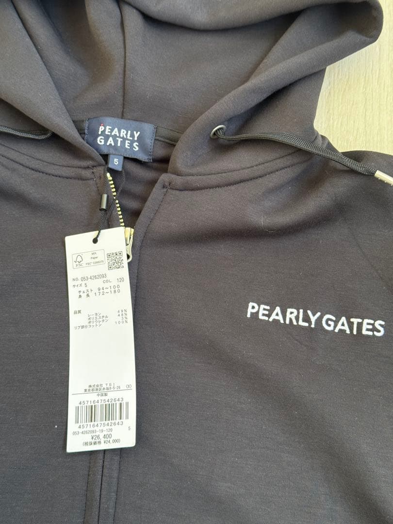 PEARLY GATESダンボール フルジップフーディ新品　ネイビー