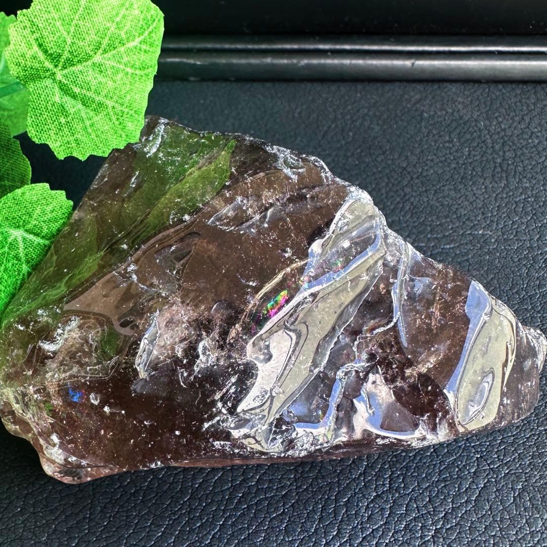 【金運☆魔除】レインボー☆スモーキークォーツ☆天然石フリーフォーム原石A1496