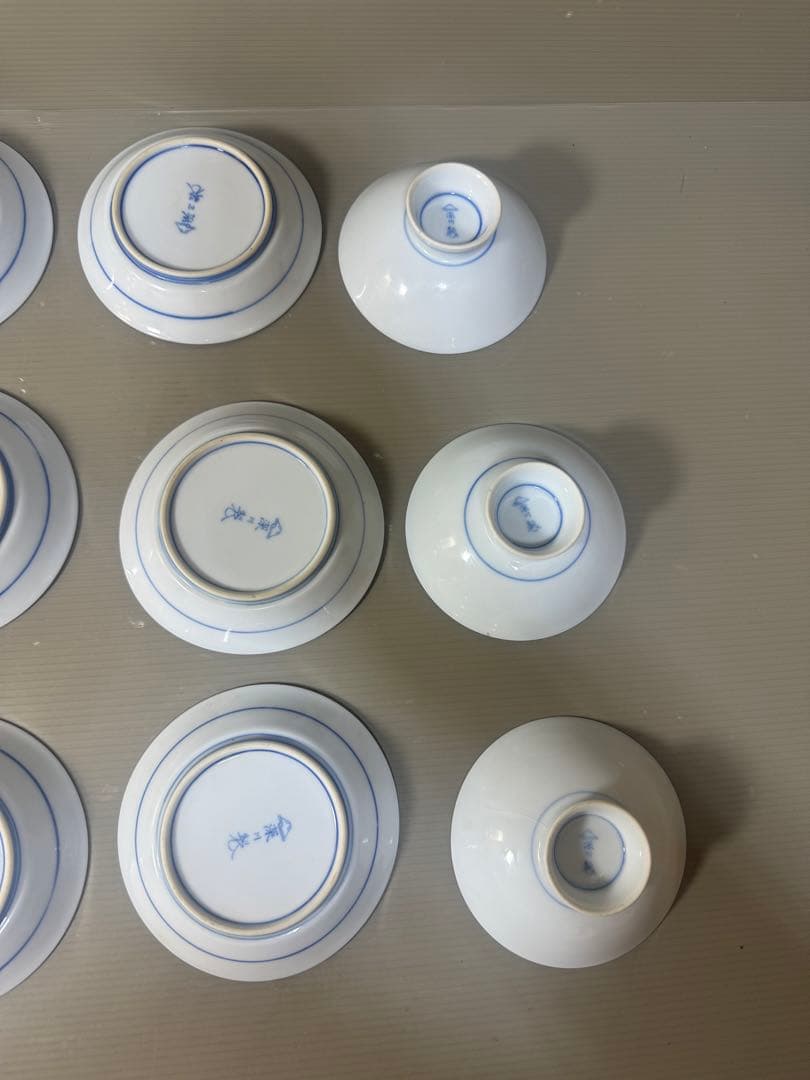 2641 深川製磁　牡丹金ミル　小皿9客　小鉢3客　金彩