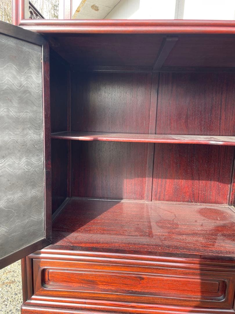 蒔絵　茶箪笥　飾り棚　唐木　和箪笥　アンテイク花梨　昭和レトロ