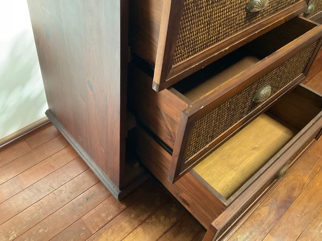 チェスト　アジアン　木製　ラタン