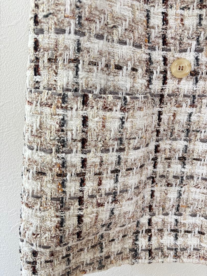 アナイ　ラメスラブツイードジレ　ツィードジレ　ベスト