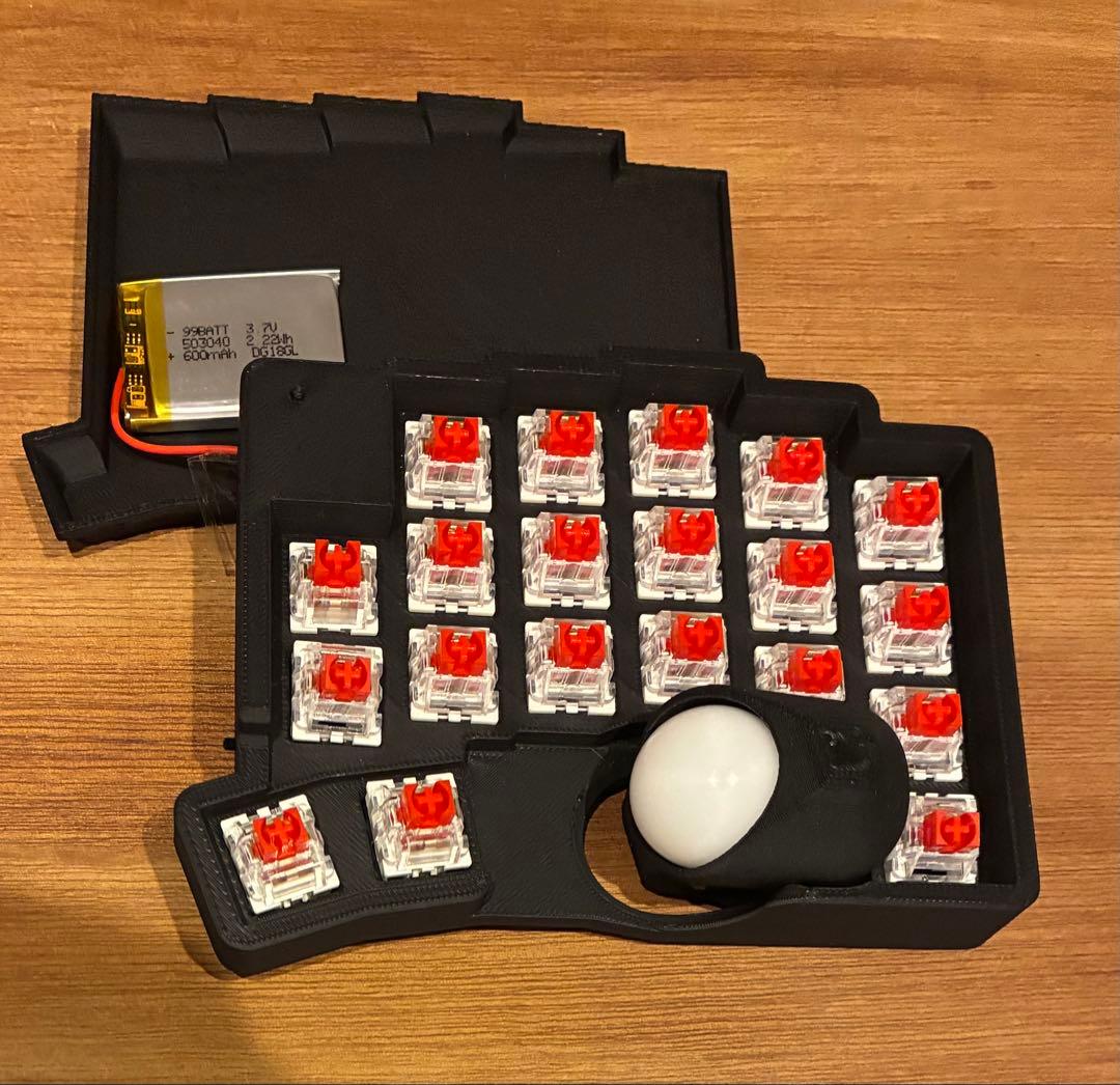 自作キーボード roBa ブラック 完成品 ちょいカスタム