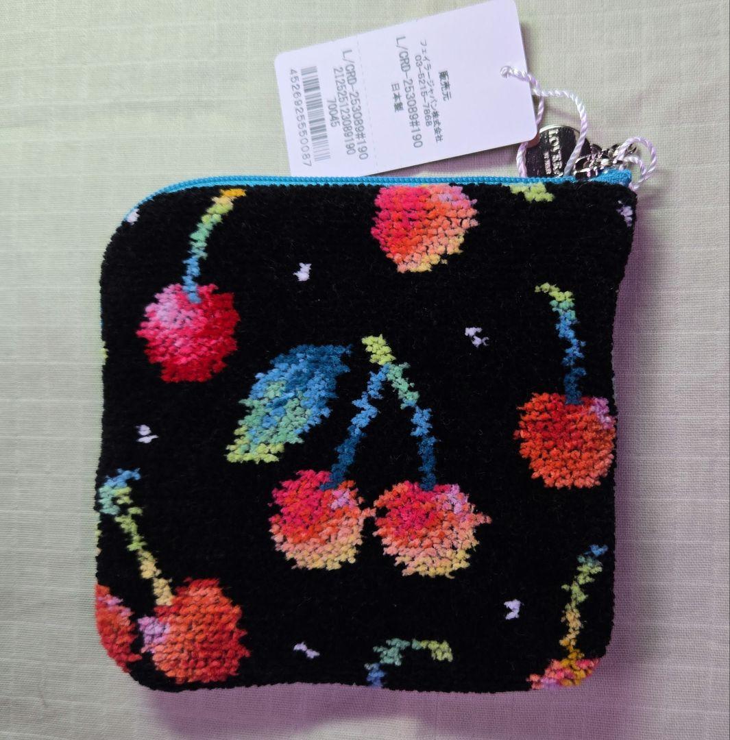 ☘️フェイラー　ハンカチ　チェリードット　ハンカチNTG　ポーチ　新品未使用☘️