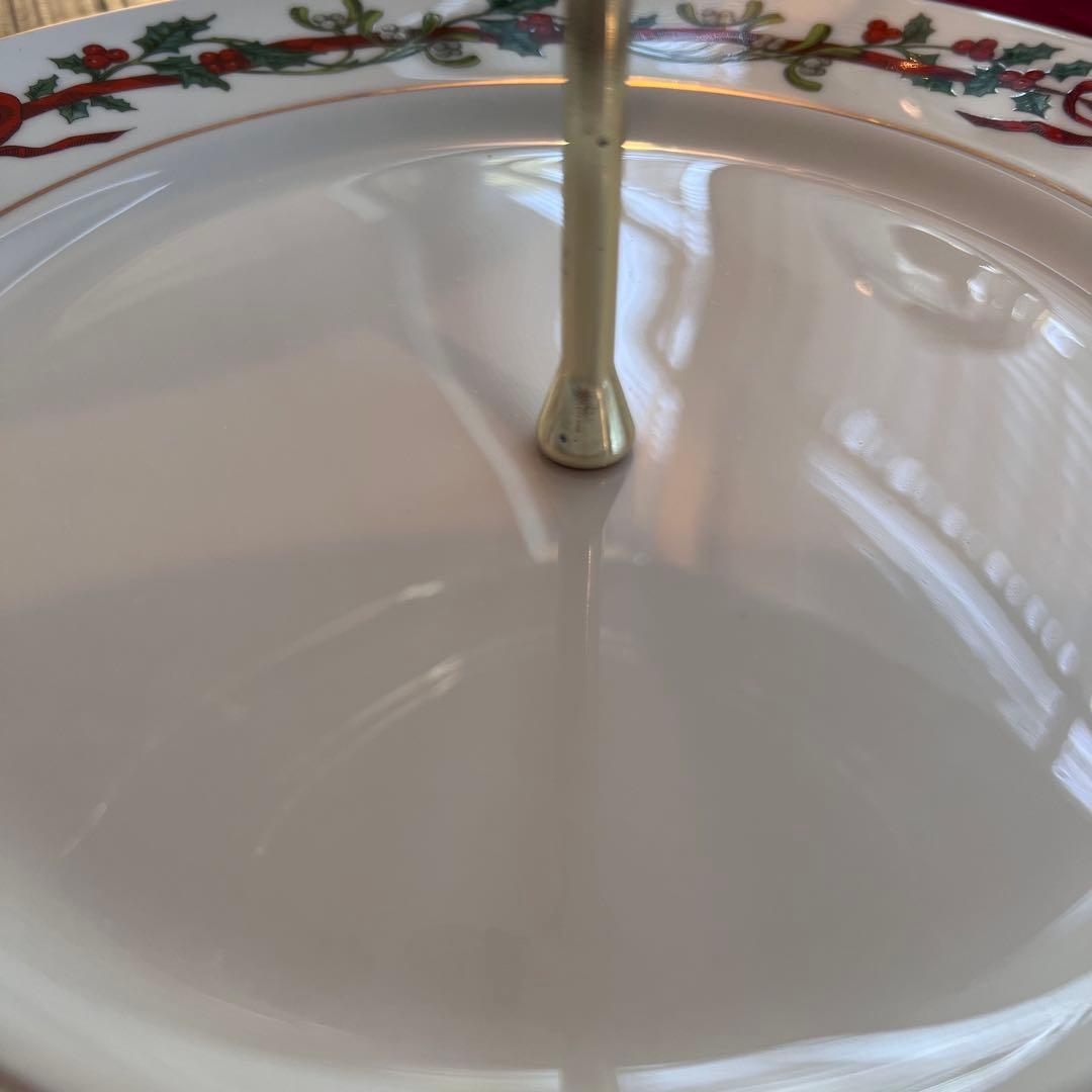  WORCESTER Holly Ribbons 二段ケーキスタンド