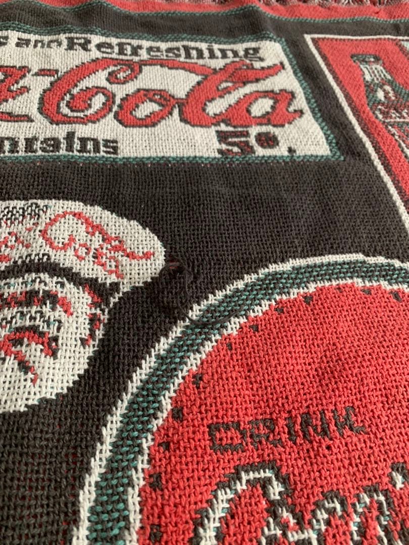 コカコーラ　ラグ　ビンテージ　アンティーク