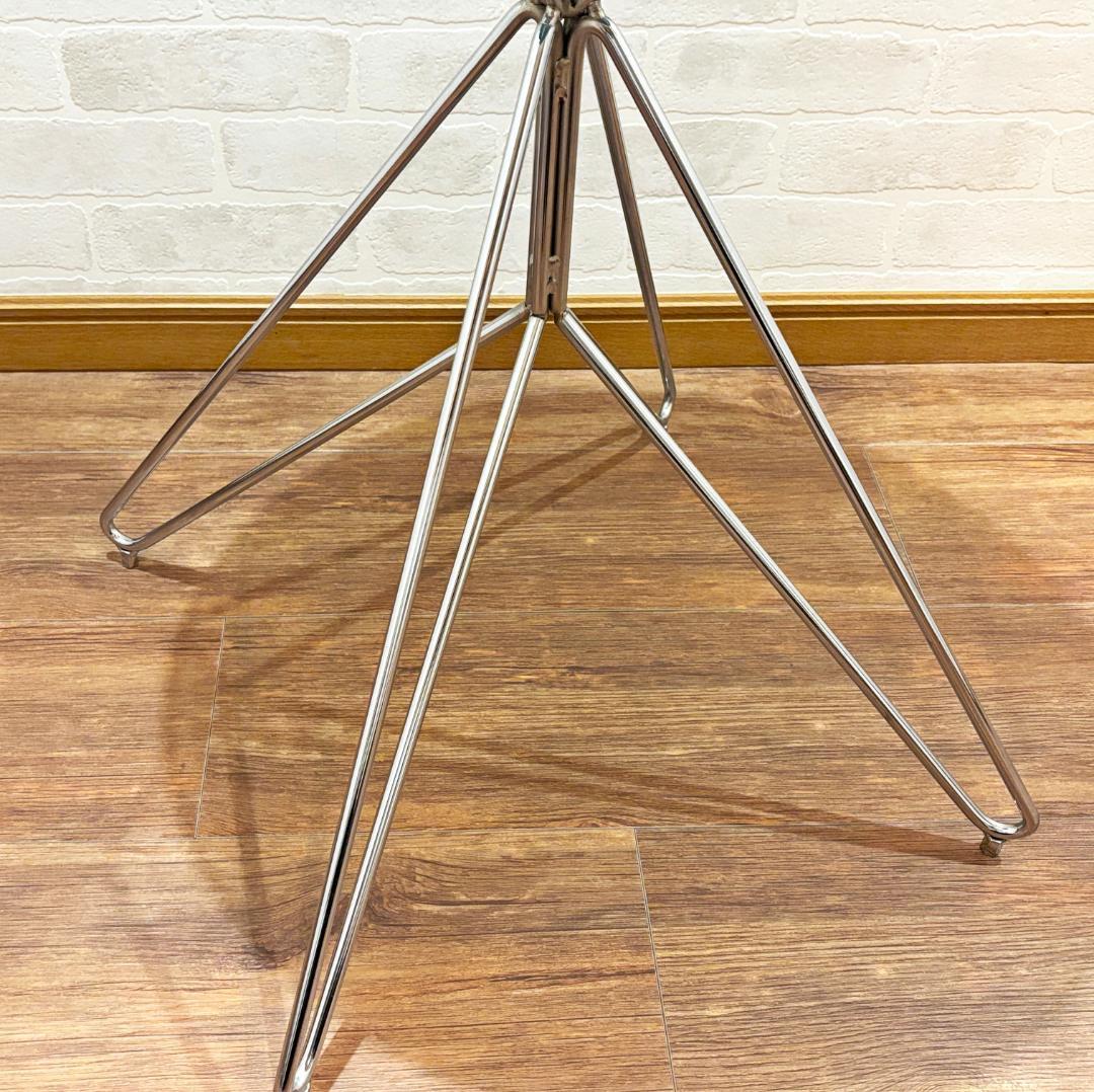 昭和レトロ オシャレ 水色円形サイドテーブル