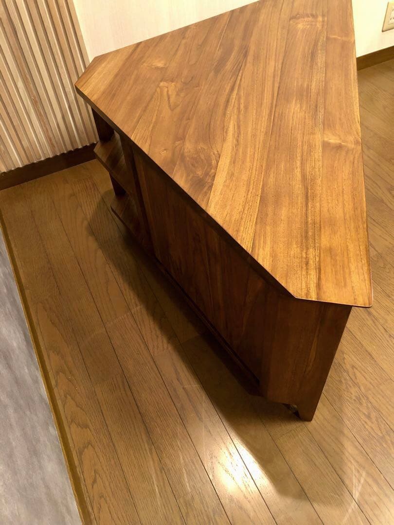 ギギリビング コーナーテレビ台 テレビボード チーク材 無垢材 木製 マボガニー