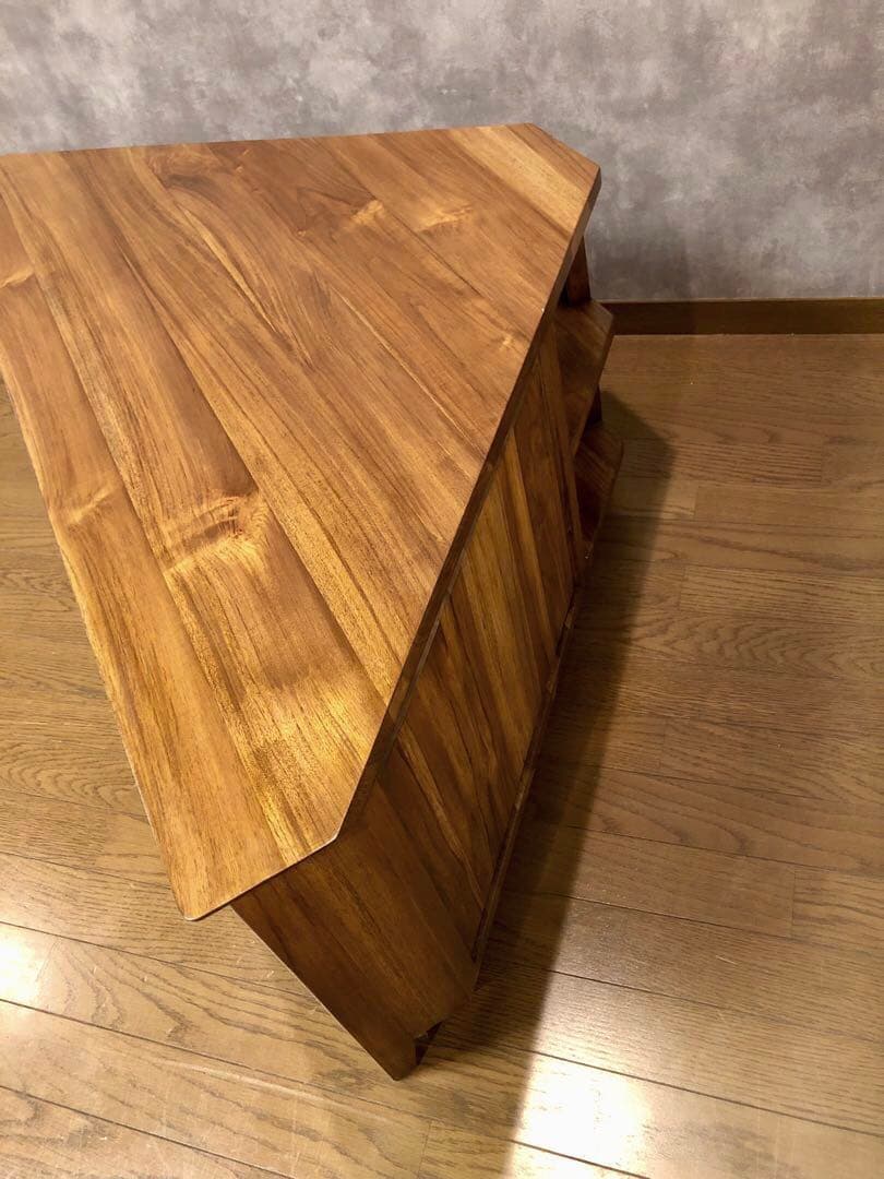 ギギリビング コーナーテレビ台 テレビボード チーク材 無垢材 木製 マボガニー