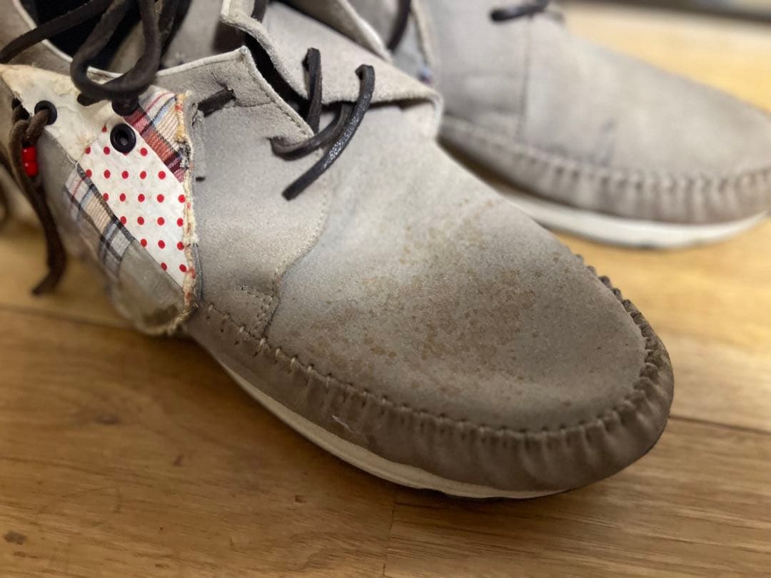 visvim fbt パッチワークベージュ スエード モカシン　サイズ10