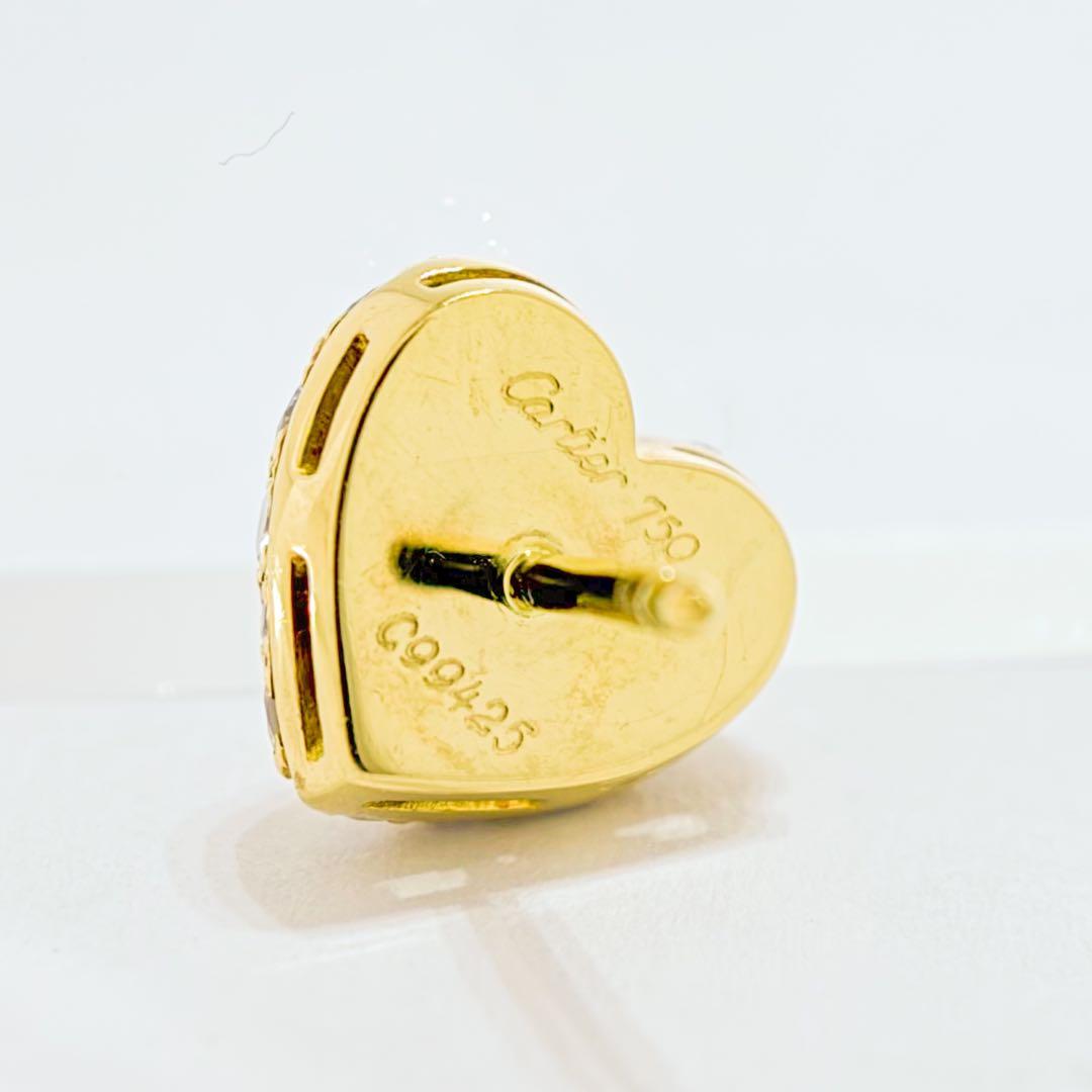 ⚪︎Cartier パヴェ ダイヤ ハート ピアス YG750 K18 2.2g
