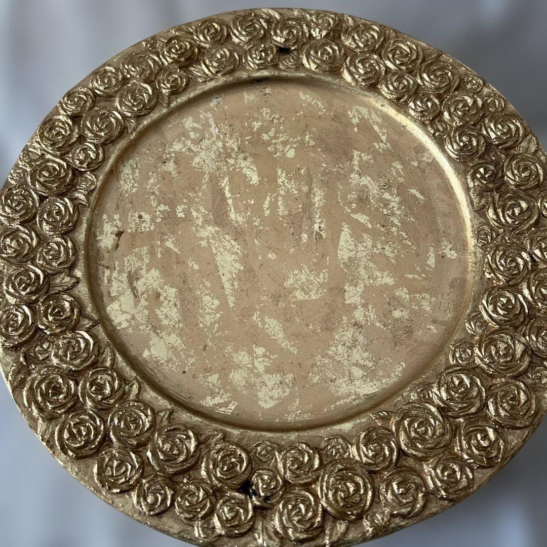 クリスマスプレートセット　 ６枚組　　ゴールド 薔薇模様 アンダープレート