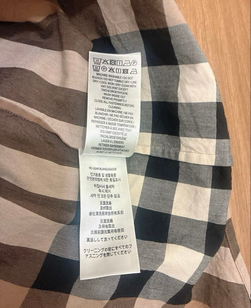 【極美品】現行BURBERRY コットンポプリンオーバーサイズシャツSサイズ