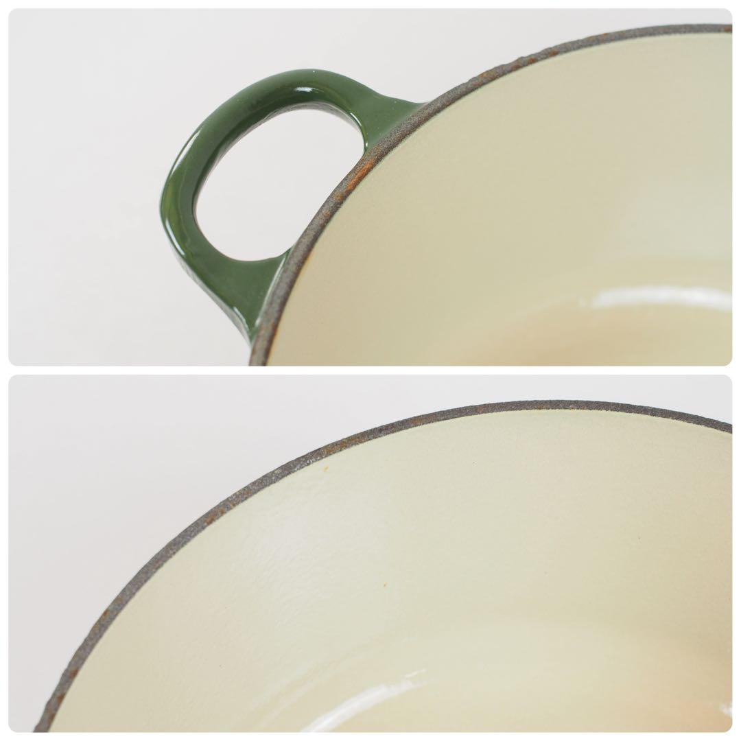 ル・クルーゼ ココットロンド モスグリーン24cm ホーロー 両手鍋