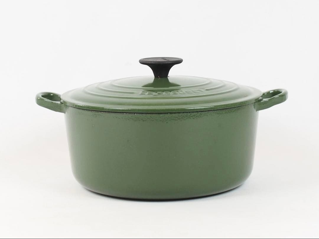 ル・クルーゼ ココットロンド モスグリーン24cm ホーロー 両手鍋