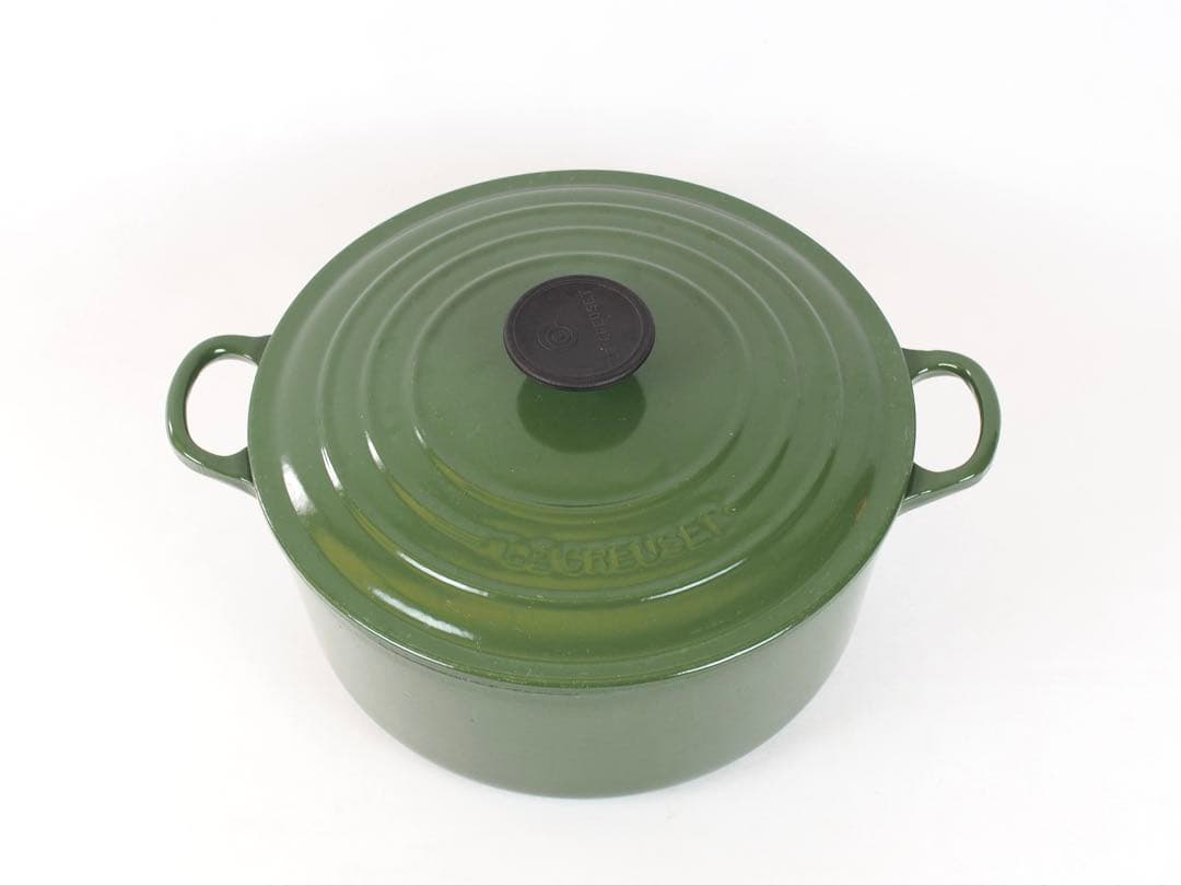 ル・クルーゼ ココットロンド モスグリーン24cm ホーロー 両手鍋