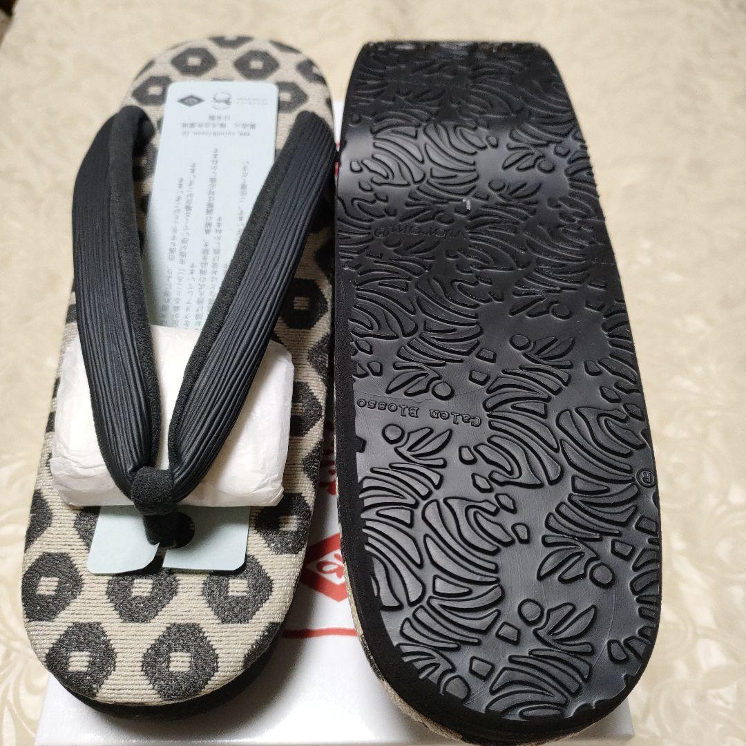 鼻緒黒 菱屋謹製　カレンブロッソ オクタゴン35 CAFE ZORI（Ｌサイズ）