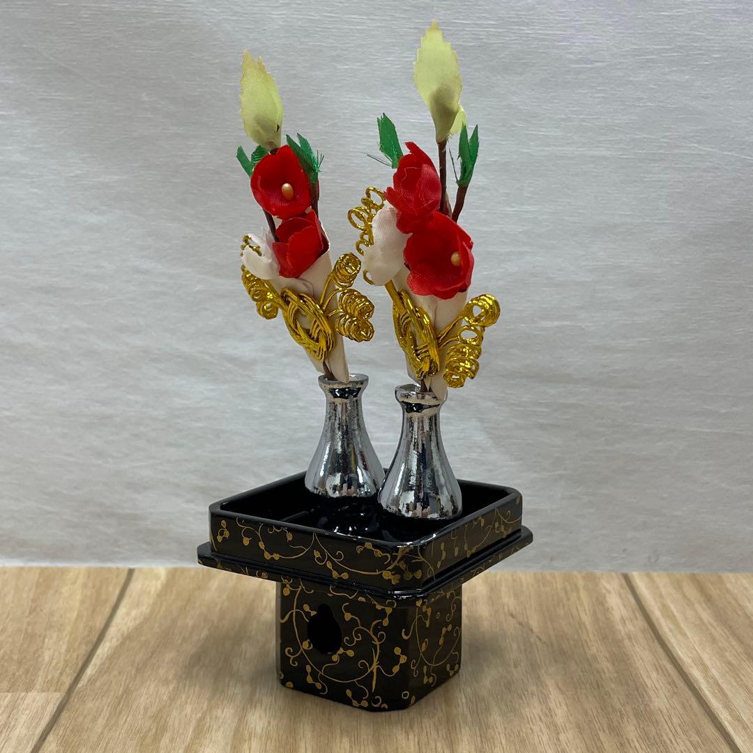 桃の節句　雛祭り雛人形飾り　雛道具　黒塗総唐草