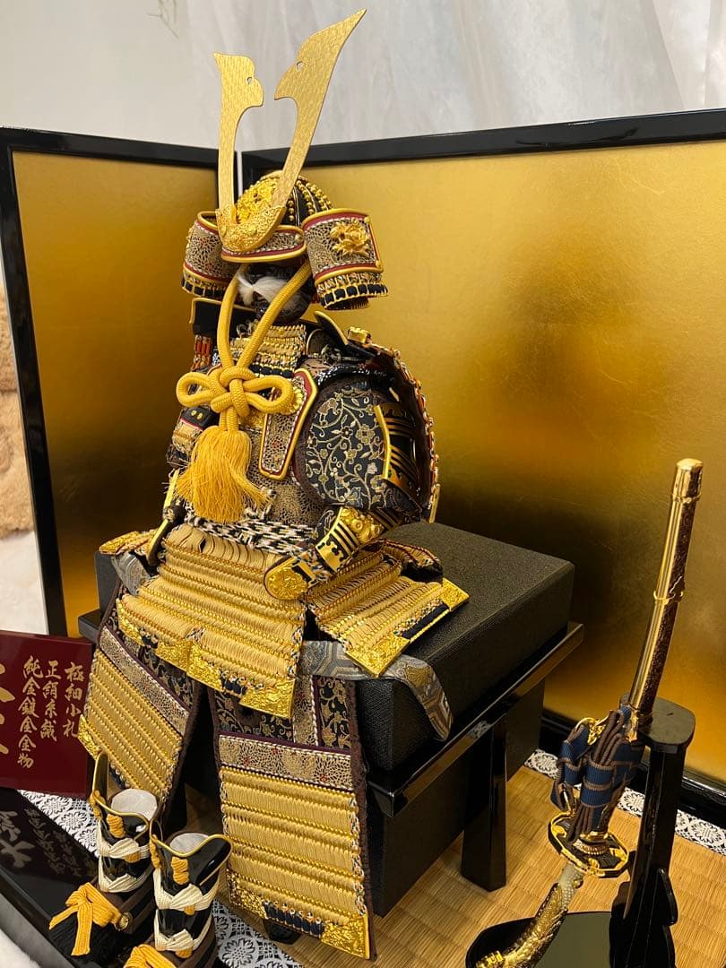 五月人形　兜　大鎧　鈴甲子雄山　平飾りセット　精巧品　男の子　祝い品　端午の節句