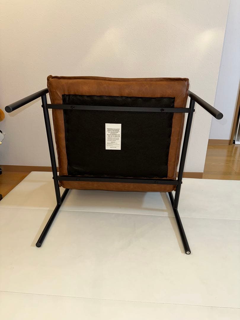 ブラウン 合成皮革 1人掛けソファ