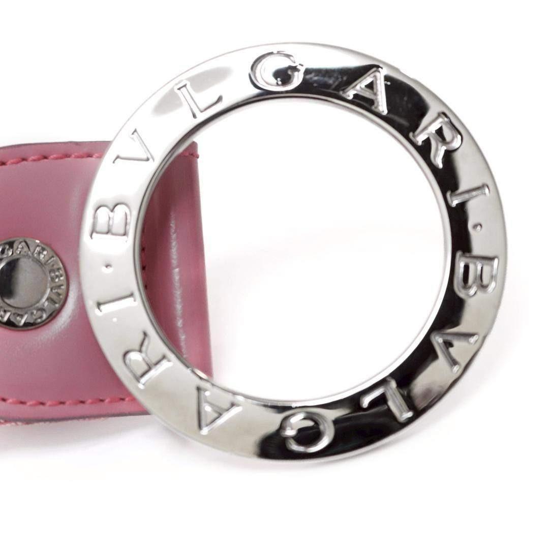 BVLGARI ロゴマニア ベルト ピンク 77cm±2.5 幅4cm 1083