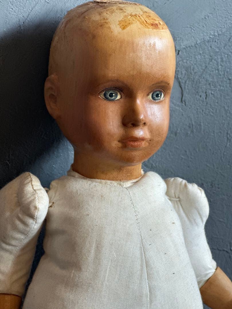 瞬間的お値下げ❣️アンティーク 木製人形 青い目