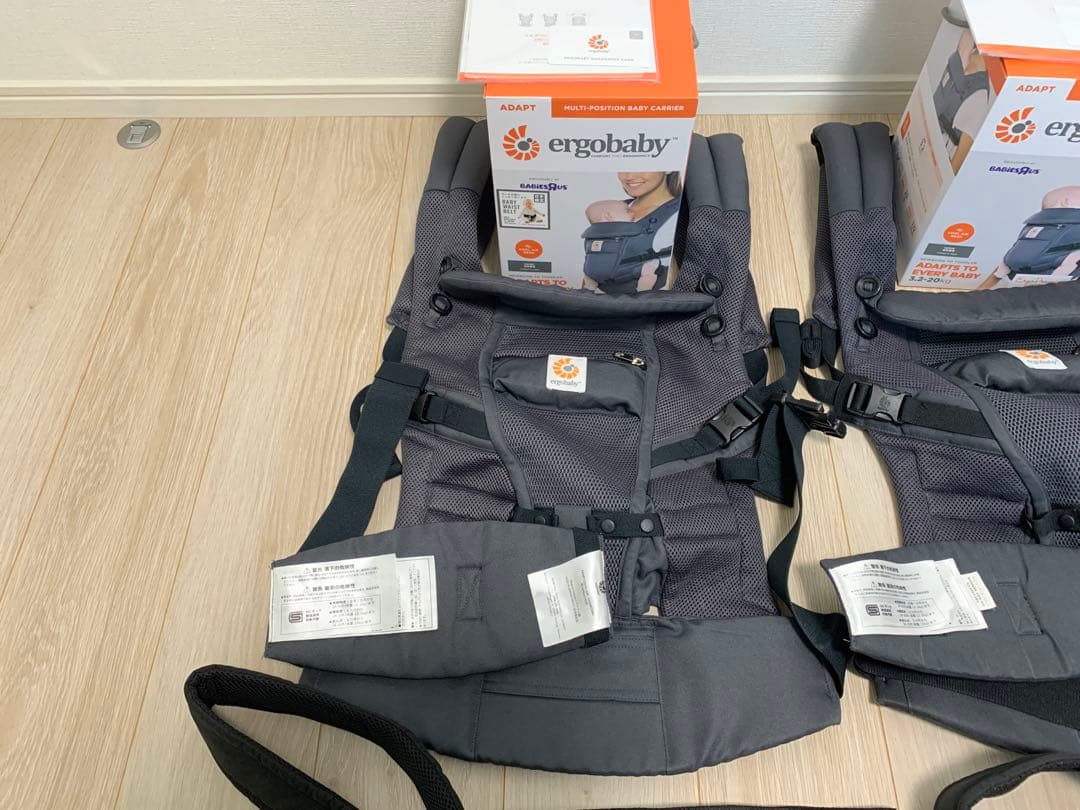 【付属品完備】エルゴ アダプト グレー 抱っこ紐 2個セット ウエストベルト付き