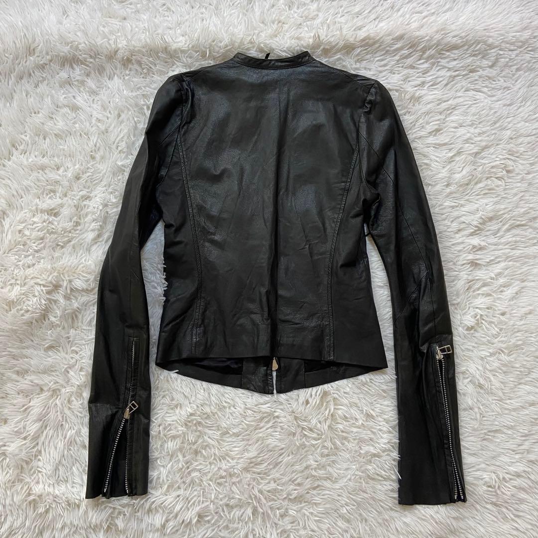 【EKAM エカム】変形 袖長 ライダース レザージャケット