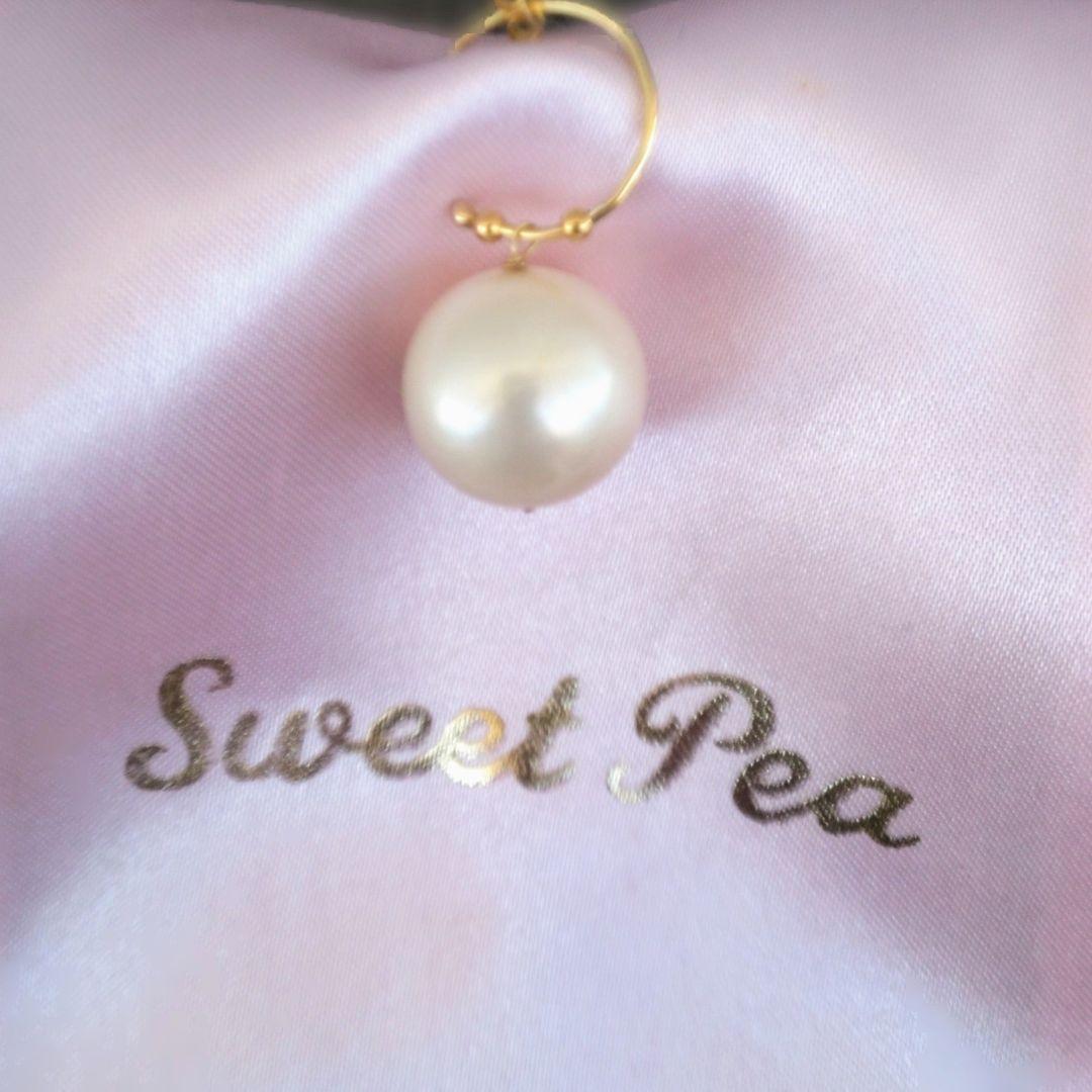 【※最終価格※】スイートピー1.5㎝フープ シャンパンベージュ系淡水パール18㎜