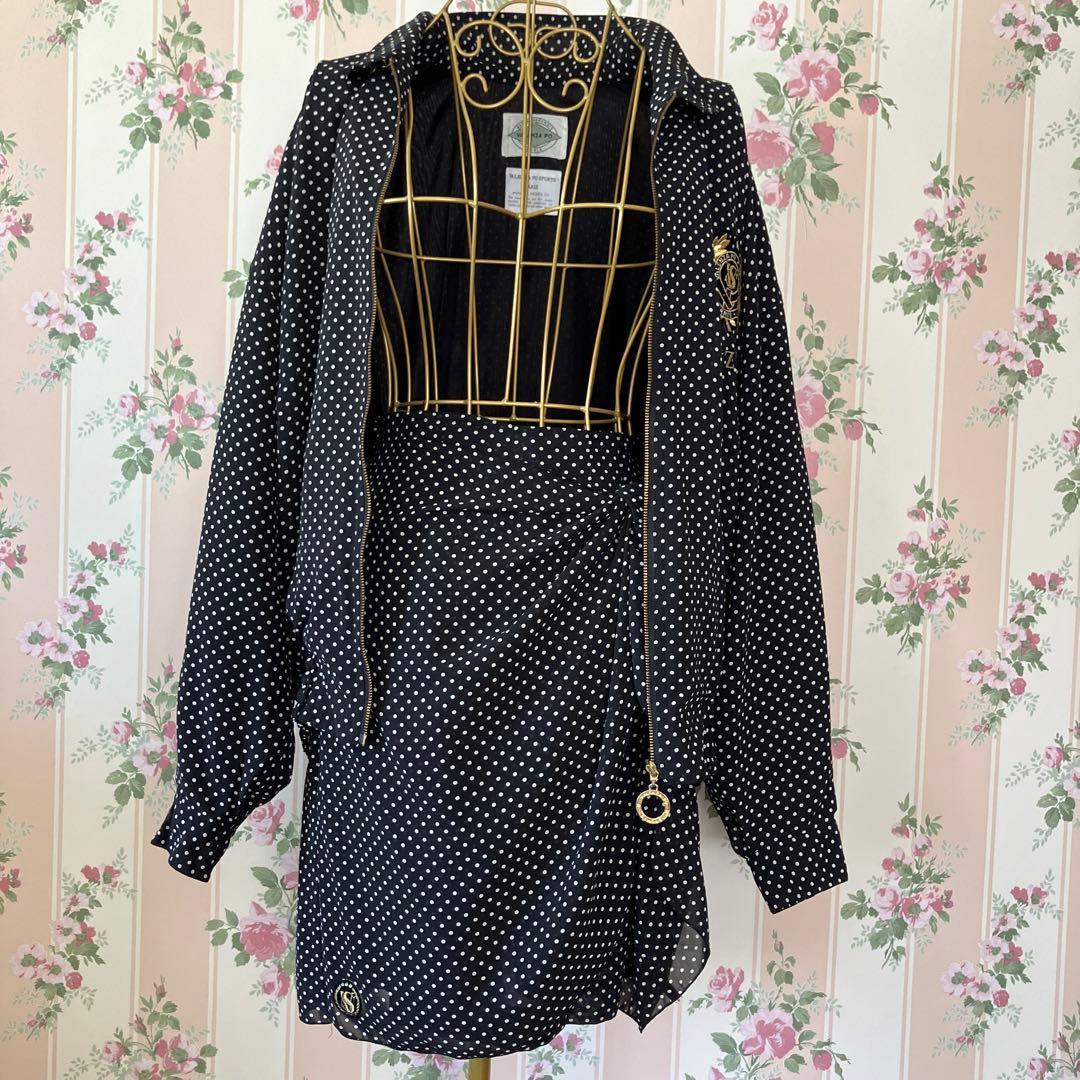 【バレンザ・ポー】　美品　ゴルフウェア　ブルゾン＆キュロットスカート　透け感