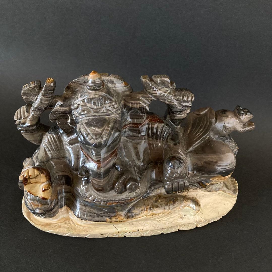 天然石　ガネーシャ　ゼブラジャスパー