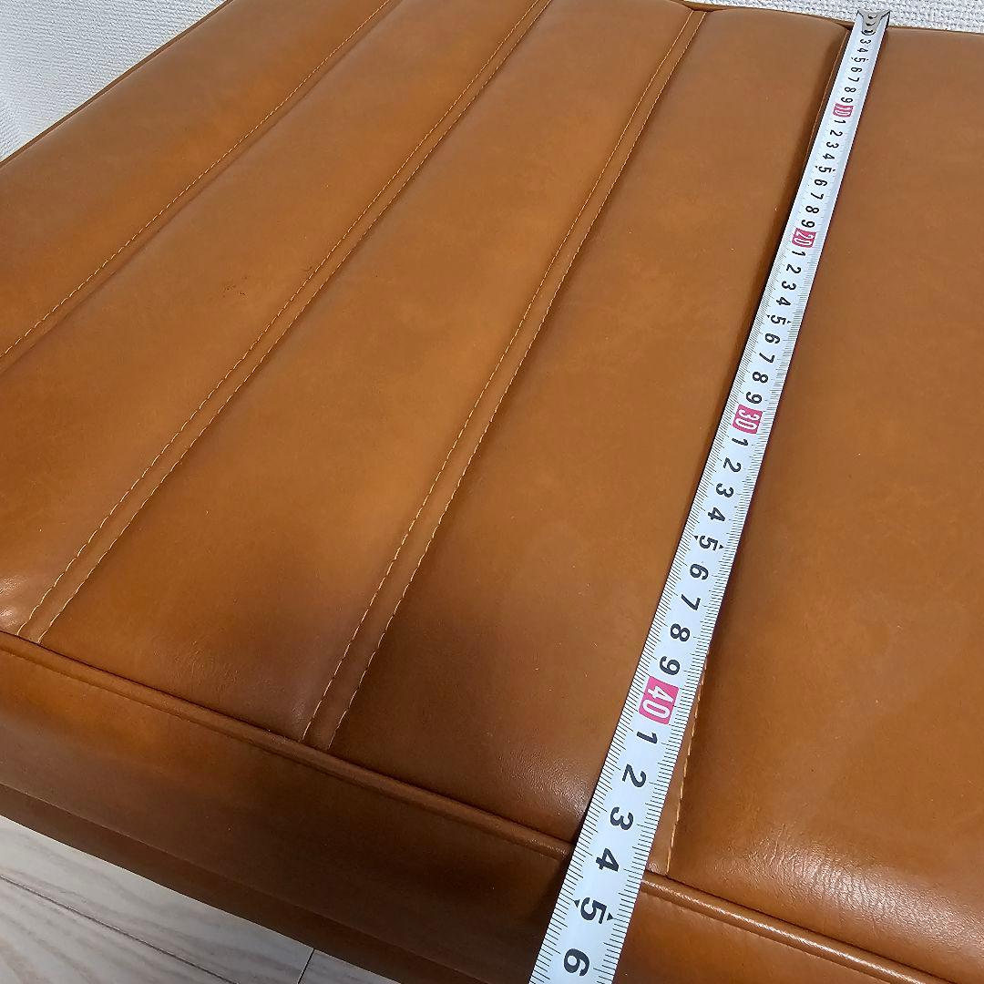 【送料込み】日本製 オットマン 合皮 レザー調 ブラウン