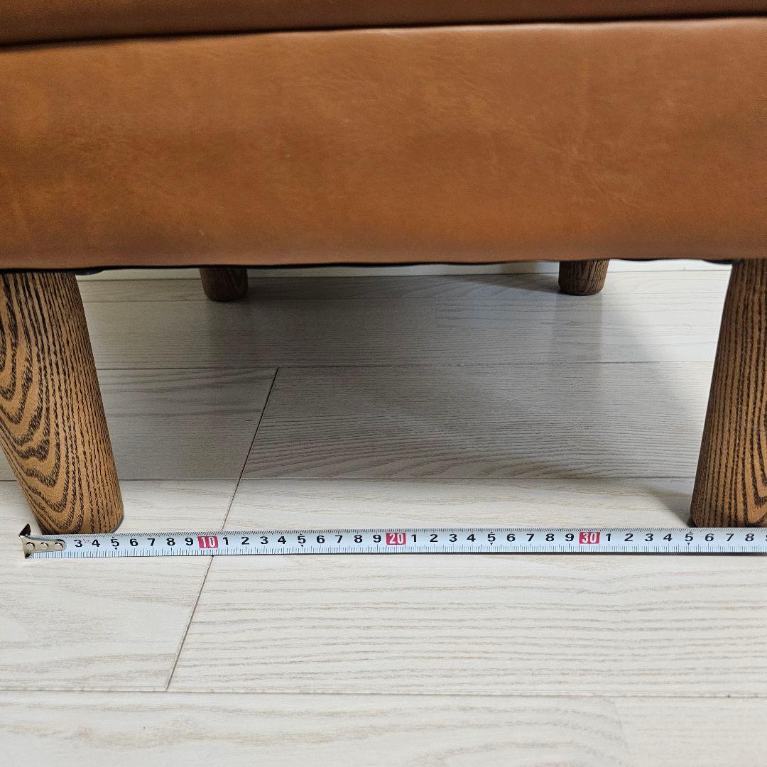 【送料込み】日本製 オットマン 合皮 レザー調 ブラウン