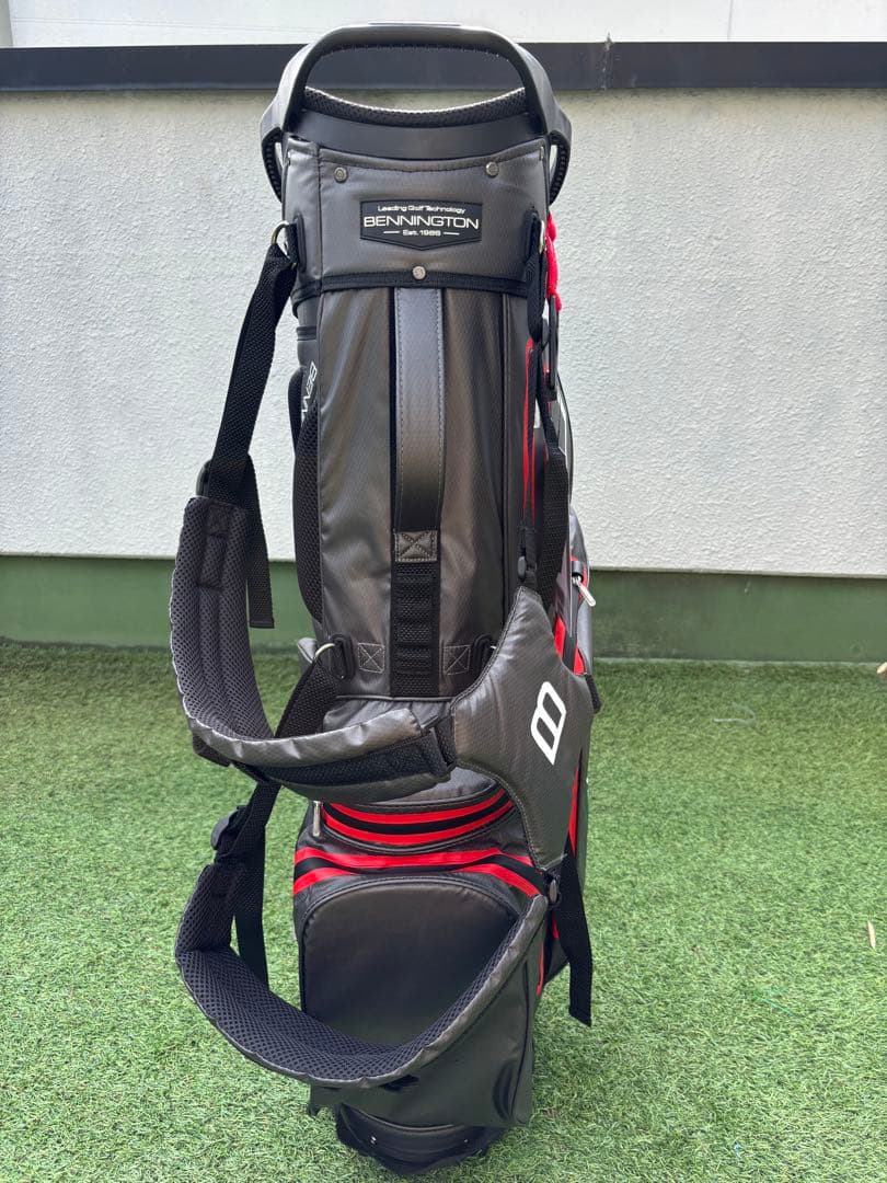 ベニントン　スタンドキャディバッグ　新品　ゴルフバッグ　グレー　レッド
