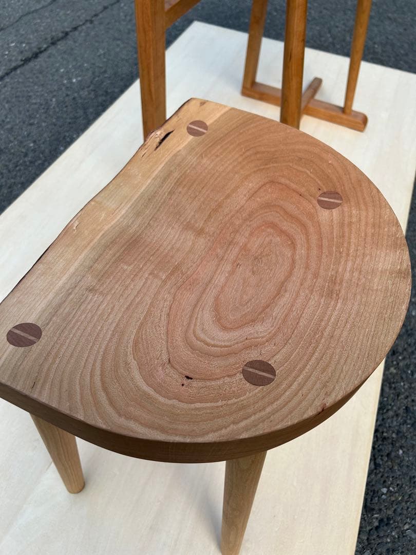 [要コメント] ブラックチェリー　無垢材カウンター　(椅子のみ) 新品未使用