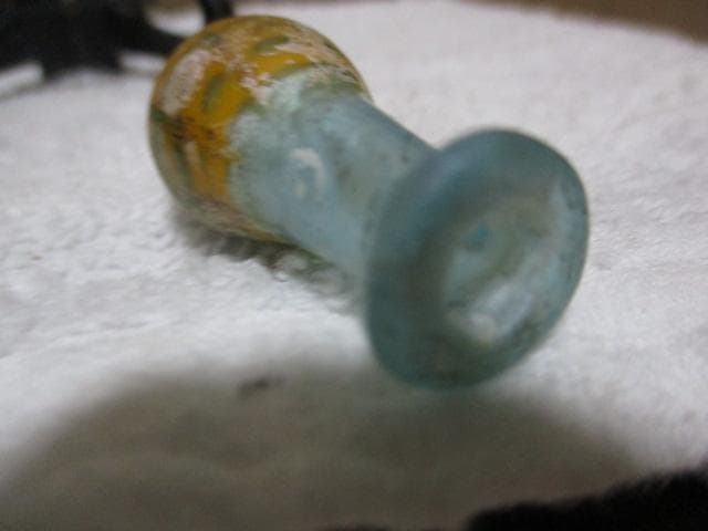 メソポタミア文明　コアガラス　香油瓶　箱付き　Q20-1