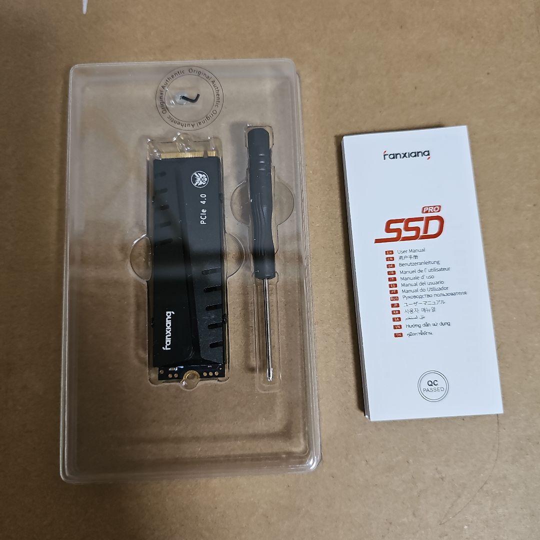 fanxiang S770 SSD 1TB gen 4.0 ヒートシンク付き