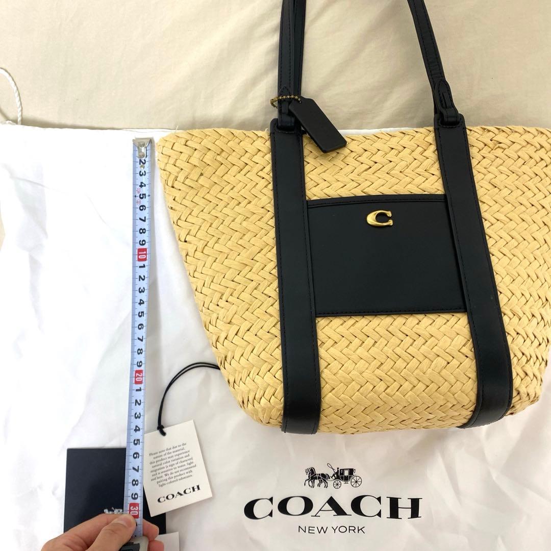 COACH ストロートートバッグ ベージュ×ブラック