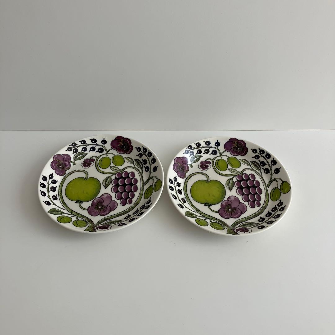 新品旧王冠ロゴ　アラビア　パープルパラティッシ 21cmプレート　２枚