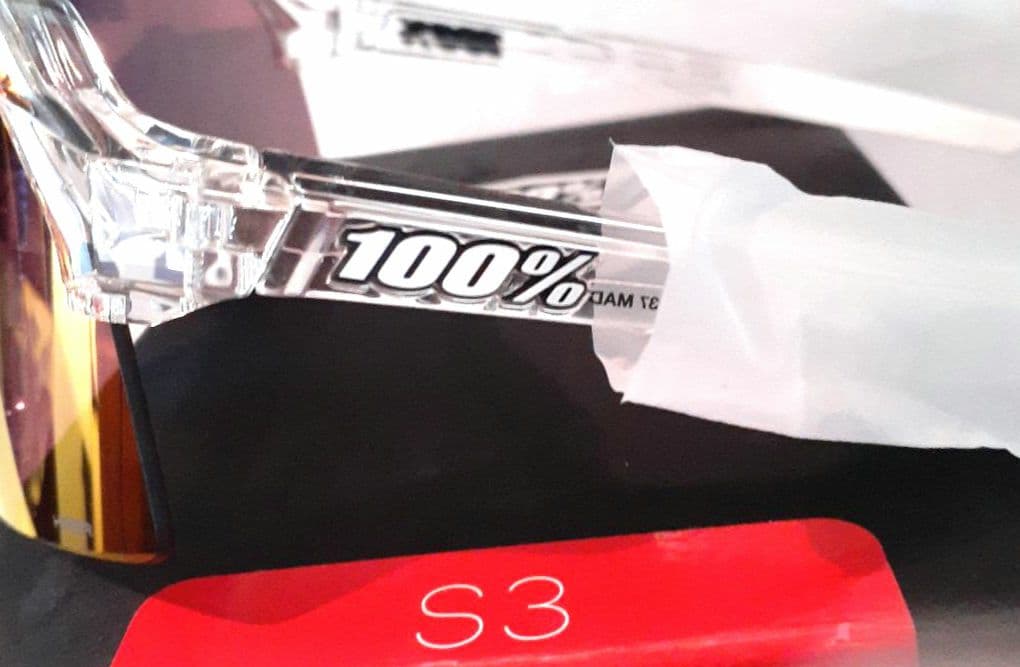 新モデル 100% S3 クリア / レッドミラー ワンハンドレッド サングラス